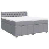 Cumpara ieftin Pat continental, gri deschis, 180x200 cm, material textil