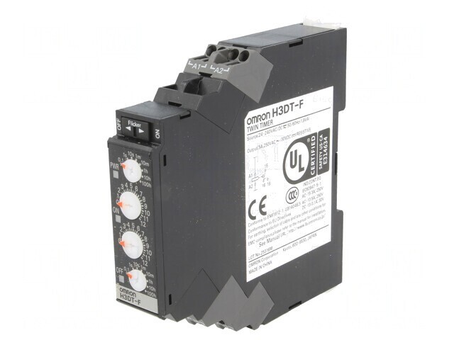 Timer 0.1s-1200h SPDT 250VAC 5A 24-240V AC/DC H3DT-F