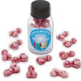 Diablo Picante-12 Bomboane &icirc;n Formă de Penis, Aromă Căpșuni/Cireșe