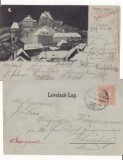 Salutari din Sighisoara-vedere iarna, noaptea-clasica, 1900, Circulata, Printata