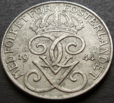 Moneda istorica 5 ORE - SUEDIA, anul 1944 * cod 3012 = excelenta foto