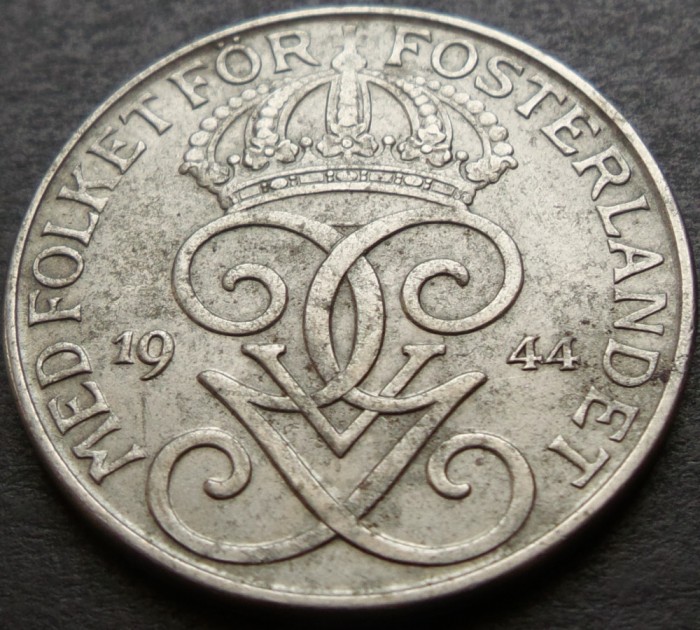 Moneda istorica 5 ORE - SUEDIA, anul 1944 * cod 3012 = excelenta