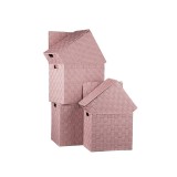 Cumpara ieftin Set 5 cutii depozitare cu capac, roz 28x18x25.5 cm, 30x20x26.5 cm, 32x22x27.5 cm, 34x24x28.5 cm, 36x26.5x30 cm