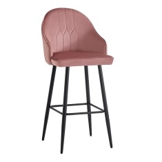 Scaun de bar Velvi, Pako World, Catifea Mar putred, 46x45x113 cm