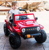 Masinuta electrica pentru copii Manini, cu 2 locuri, Drifter Jeep, Rosie, 2-4 ani, Altele, Fata