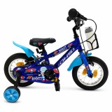 Cumpara ieftin Bicicleta pentru copii DHS Rocket 12 inch, albastru &icirc;nchis, cu roti ajutatoare