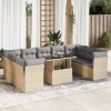 Gossi set canapele de gradina cu perne, 10 piese, bej, poliratan