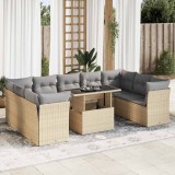 Gossi set canapele de gradina cu perne, 10 piese, bej, poliratan
