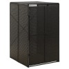 Magazie pubela Gossi, poliratan negru, 70x80x117 cm, cu roti, otel