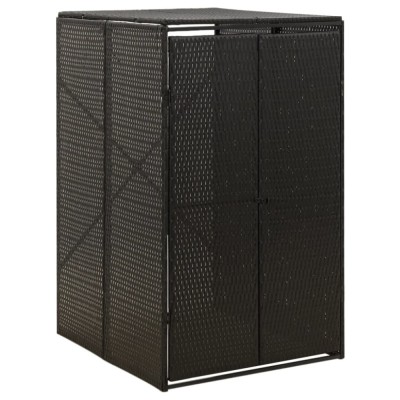 Gossi magazie de pubela cu roti, negru, 70x80x117 cm, poliratan foto