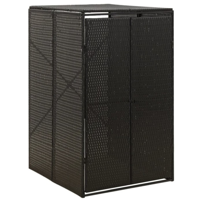 Gossi magazie de pubela cu roti, negru, 70x80x117 cm, poliratan