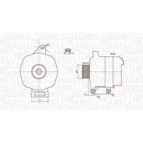 Alternator Ford Fiesta 5 (Jh Jd) 11.01-12.14, Fusion (Ju) 08.02-12.12, 1.25 16V, 1.6 16V, 1.25, 1.4, 1.6, MAGNETI MARELLI