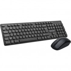 Kit Tastatura si Mouse DELUX, &amp;amp;quot;KA150+M136&amp;amp;quot;, wireless, 104 taste format standard, mouse , 3/1 butoane, negru foto
