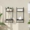 vidaXL Rafturi perete cu 2 niveluri/bare 2 buc negru 30x25x65 cm 836253