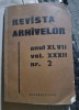 Revista Arhivelor NR. 2 / 1970 - Organ al Directiei Generale a Arhivelor Statului din RSR, 134 pagini