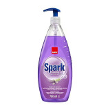 Detergent vase Sano Spark Lavanda, cu pompita, 700ml. Curatare eficienta, parfum floral. Testat dermatologic