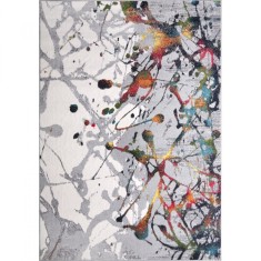 Covor Model Abstract 11187-190, Marime 80 x 150 cm, Gri, Inaltime Fir 9 mm, Antialergic, Polipropilena, Living, Dormitor, Sufragerie, Birou