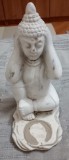 Statueta Buddha "nu aud raul" din ghips/ceramica 18 cm.