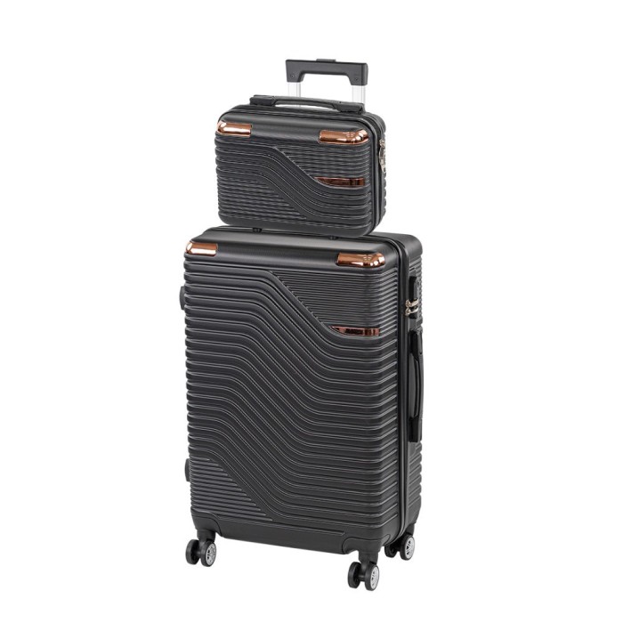TraveLux Urban IV gurul&oacute;s bőr&ouml;nd szett fekete