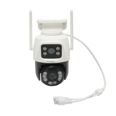Camera de supraveghere lentila duala 6 MP, P2P WIFI 2.4GHz, rotire 360 grade PTZ cu senzor de miscare, sirena, detectie umana si aplicatie iCSee foto