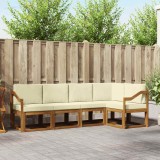 vidaXL Set de canapele de exterior cu pernă 5 pcs Natural și Crem 3366408