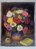 Tablou NICOLCEA SPINENI - Natura Statica cu Flori - Ulei pe Carton, 41x32.5cm - Semnat