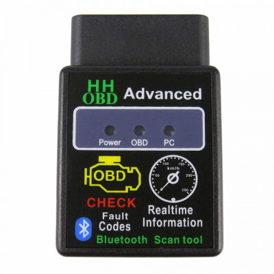 Interfata OBD II HH Advanced v1.5, compatibil cu Android, conexiune bluetooth, Negru foto