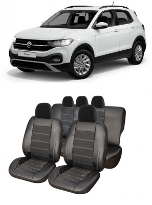 Huse scaune auto piele alcantara Volkswagen T-Cross (2019-2022) foto