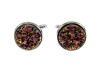 Butoni camasa cu rasina druzy aramiu 12 mm