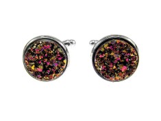 Butoni camasa cu rasina druzy aramiu 12 mm