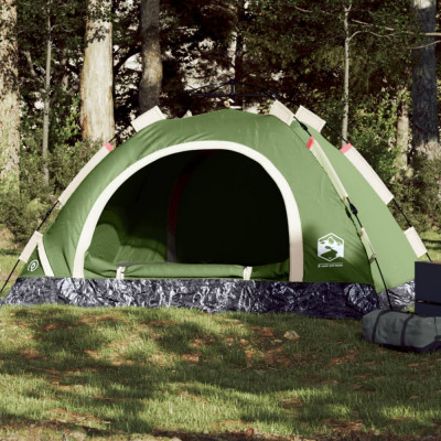 vidaXL Cort de camping pentru 4 persoane, setare rapidă, verde foto