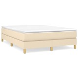 Cumpara ieftin Cadru de pat cu arcuri, crem, 140x200 cm, textil