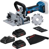 Bosch GFF 18V-22 + ProCORE + GAL 18V-40 - Masina de frezat pentru dibluri plate 22 mm + Set 2 acumulatori si incarcator Li-Ion 18 V 4 Ah