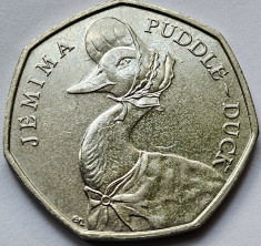 50 pence 2016 Marea Britanie, Jemina Puddle-duck, km#1371 foto