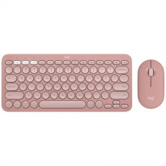 Kit tastatura + mouse Logitech Pebble 2 Combo, Roz