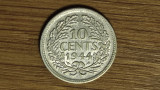 Olanda -moneda colectie superba- 10 cents 1944 argint -Wilhelmina- necirculata, Europa