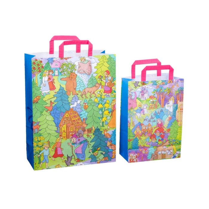 Sacosa cadou din hartie - Basme (XL - 45 x 17 x 48cm, 100g)