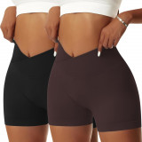 Ie Pantaloni scurți de gimnastică pentru femei V Cross Elastic Push Up Pantaloni, Oem