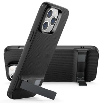 Husa pentru iPhone 14 Pro - ESR Air Shield Boost Kickstand - Translucent Black foto