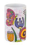 Suport periute si pasta de dinti, Wenko, Bloom, 6.5 x 11 x 6.5 cm, ceramica, multicolor