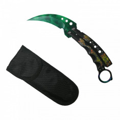 Cutit - Briceag Fluture tip Karambit, Green Mist foto