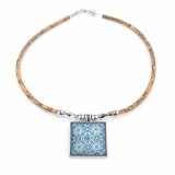 Colier din pluta cu pandantiv Azulejos Blue