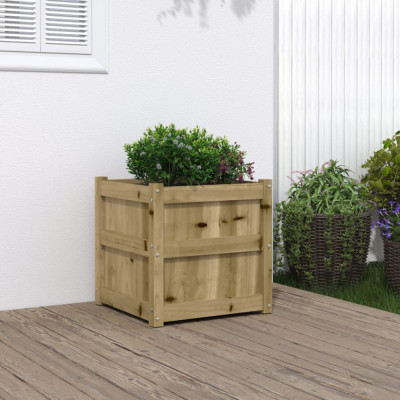 vidaXL Jardinieră de grădină, 50x50x50 cm, lemn de pin impregnat foto