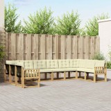 vidaXL Set de canapele de exterior cu pernă 10 pcs Alb și crem 3389904
