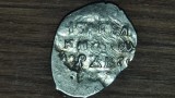 Rusia tarista - piesa istorie argint - 1 copeica / kopeck 1584-1598 - Tarul Fyodor I Ivanovich (Pskov) - scris lizibil