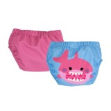 Set 2 chilotei de baie impermeabili, Zoocchini, protectie UPF50+, marime L, 24-36 Luni &acirc;&euro;&ldquo; Pink Shark