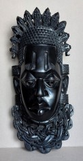Masca africana IDIA, sculptura deosebita in lemn, arta tribala Benin 39 cm