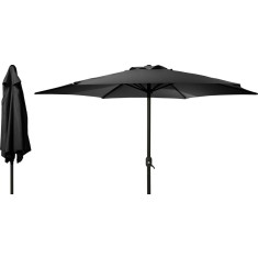 Umbrela de gradina neagra O300 cm cu sistem de deschidere prin manivela
