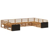vidaXL Set de canapele de exterior 9 pcs natural Lemn Solid de Acacia 3383842