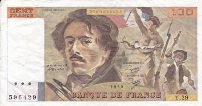 FRANTA 100 francs 1980 VF!!! foto